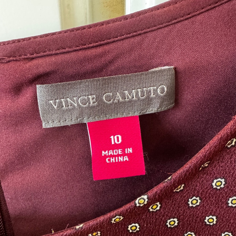 Vince Camuto maroon dress- size 10 - Picture 3 of 10